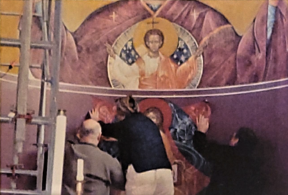 Vera Lazarowich-Senchuk installing the High-Place iconography.png