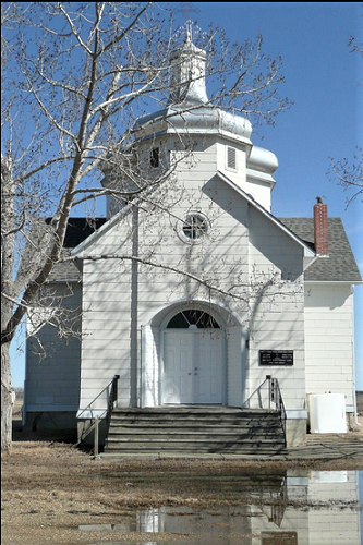 Holy Trinity Temple, Spirit River, springtime 2.png