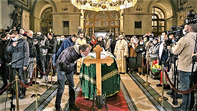 Patriarch Iriney's coffin at Saint Michael's Cathedral a 2.png